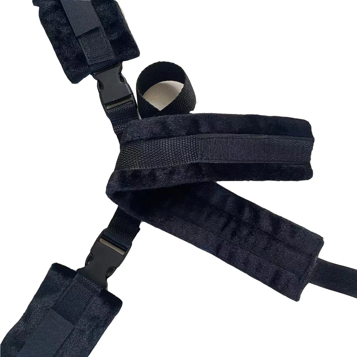 BDSM Set Sexy Handcuffs Eye Blinder Kit Soft Adjust Neck Restraint Backhandcuffs Blindfold Sex Toy Adult Couple SM Slave Game